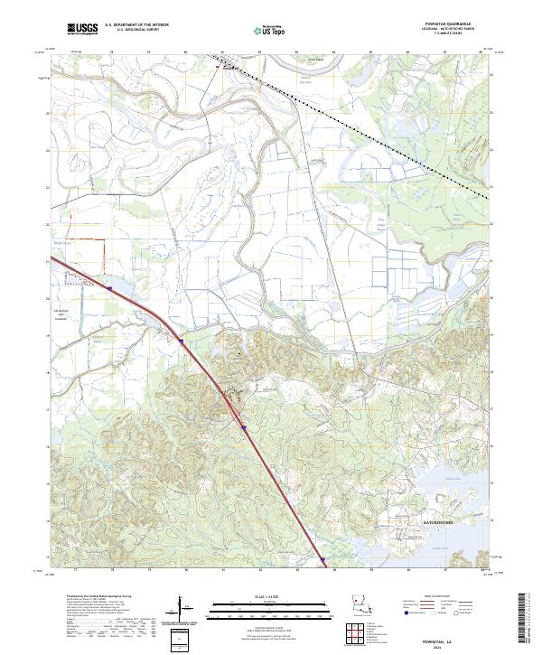 Powhatan, LA — USGS 7.5-minute topo (2024)