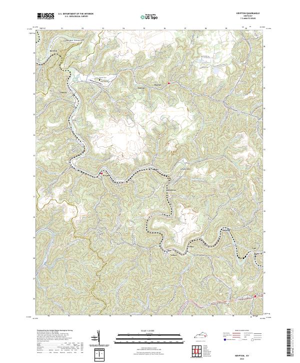 Krypton, KY — USGS 7.5-minute topo (2022)