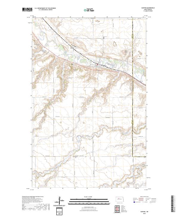Sawyer, ND — USGS 7.5-minute topo (2024)