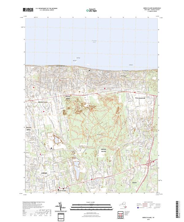 Middle Island, NY — USGS 7.5-minute topo (2023)