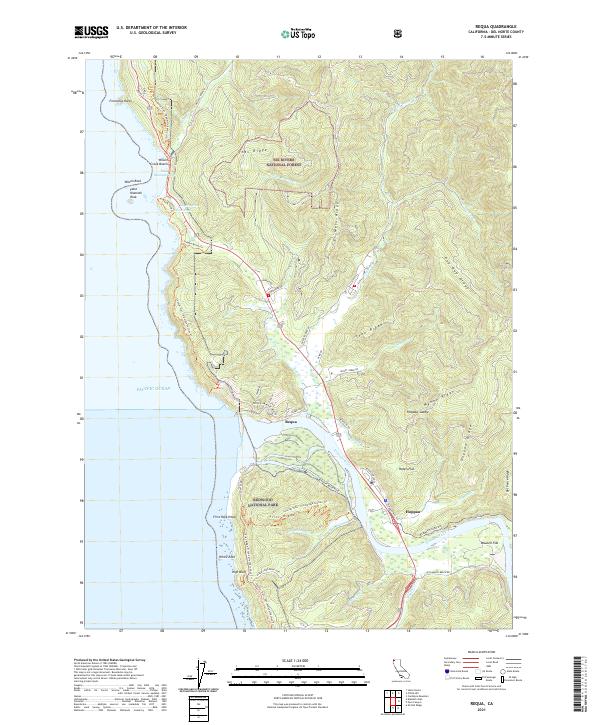 Requa, CA — USGS 7.5-minute topo (2021)