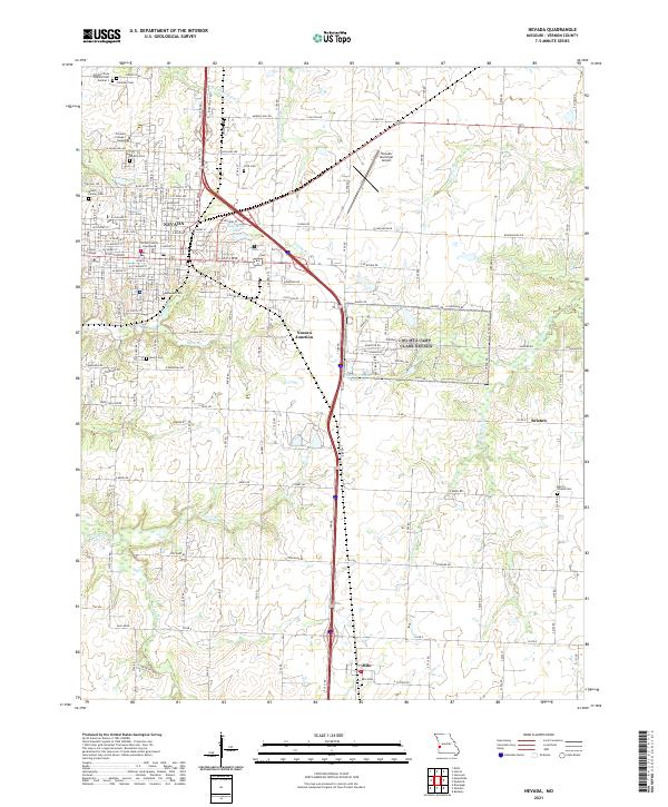 Nevada, MO — USGS 7.5-minute topo (2021)