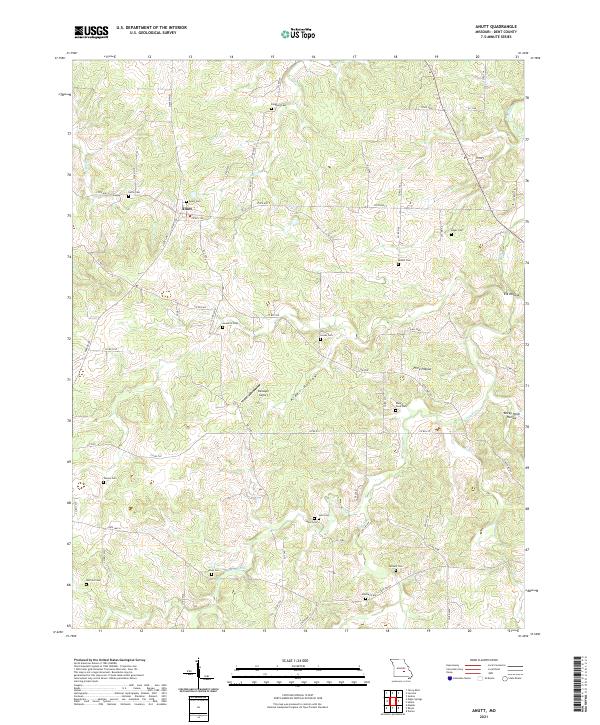 Anutt, MO — USGS 7.5-minute topo (2021)