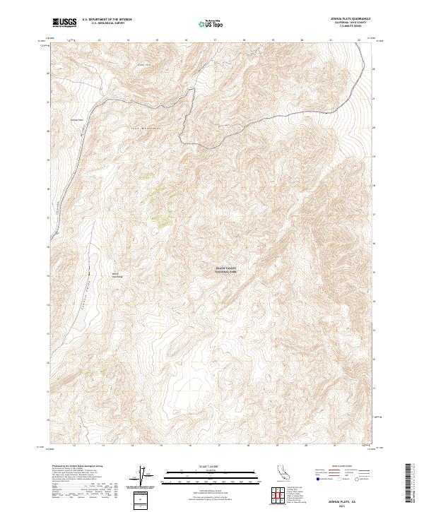 Joshua Flats, CA — USGS 7.5-minute topo (2021)