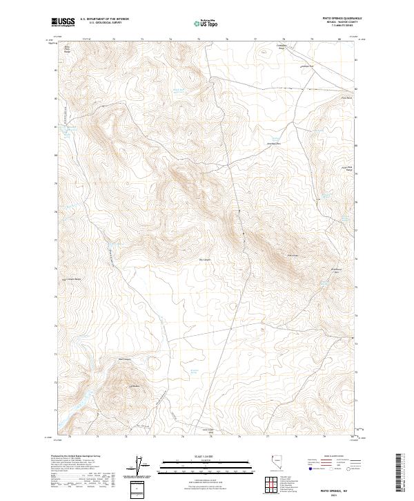 Pinto Springs, NV — USGS 7.5-minute topo (2021)