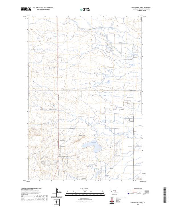 Rattlesnake Butte, MT — USGS 7.5-minute topo (2024)