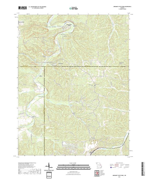 Meramec State Park, MO — USGS 7.5-minute topo (2021)