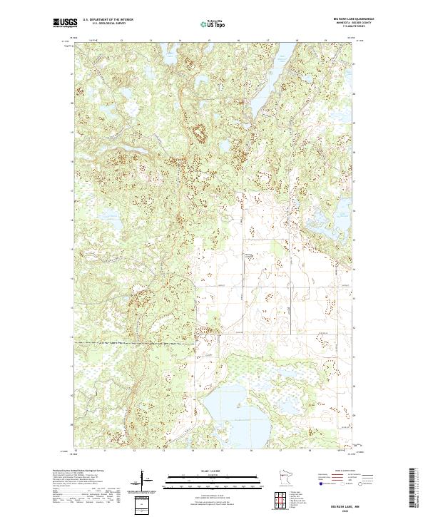 Big Rush Lake, MN — USGS 7.5-minute topo (2022)