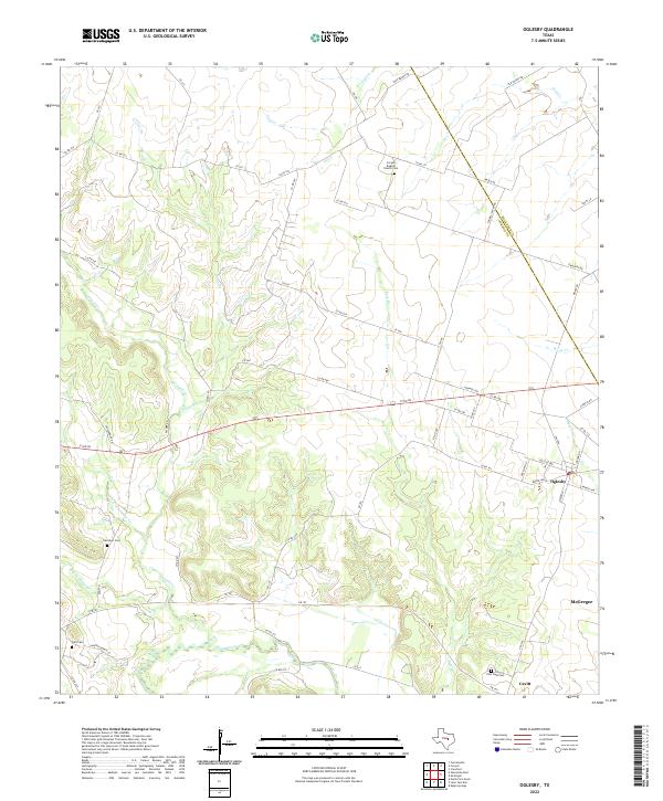 Oglesby, TX — USGS 7.5-minute topo (2022)