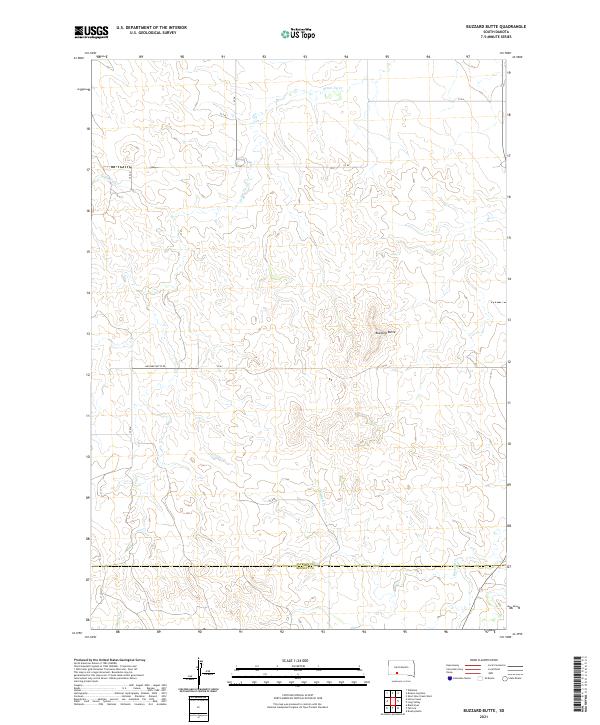 Buzzard Butte, SD — USGS 7.5-minute topo (2021)