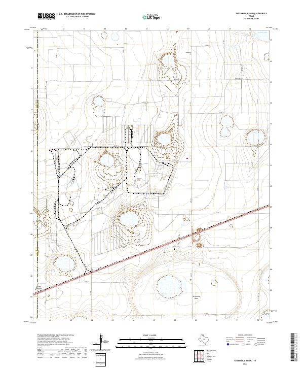 Sevenmile Basin, TX — USGS 7.5-minute topo (2022)