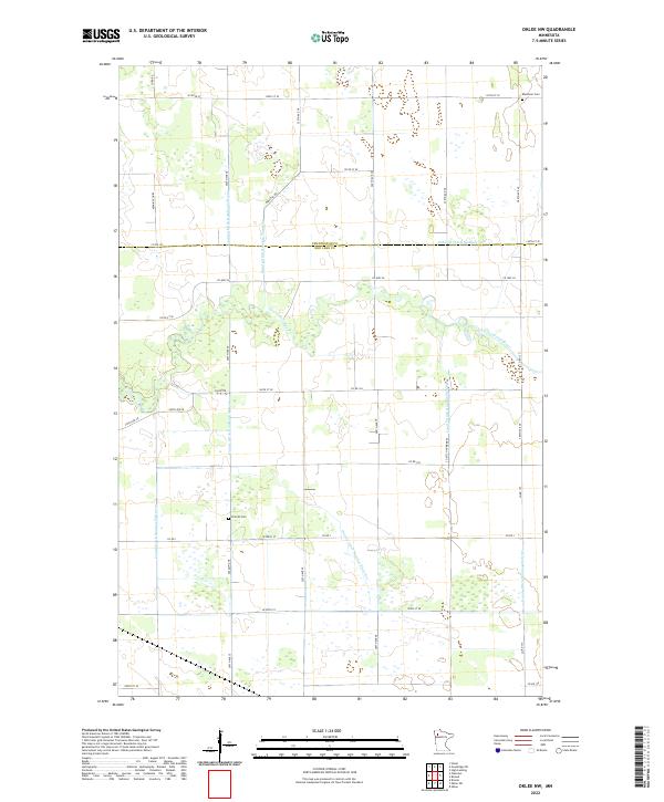 Oklee NW, MN — USGS 7.5-minute topo (2022)