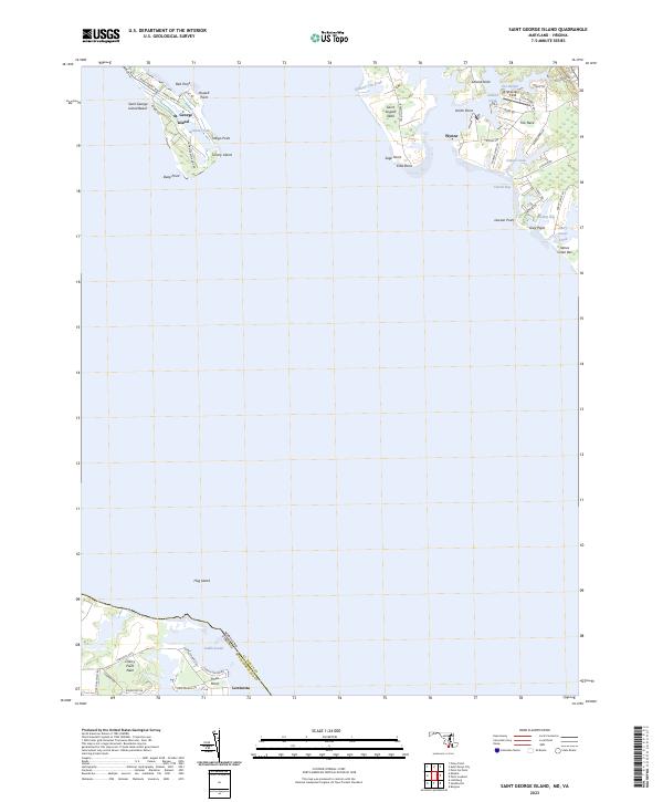 Saint George Island, MD-VA — USGS 7.5-minute topo (2023)