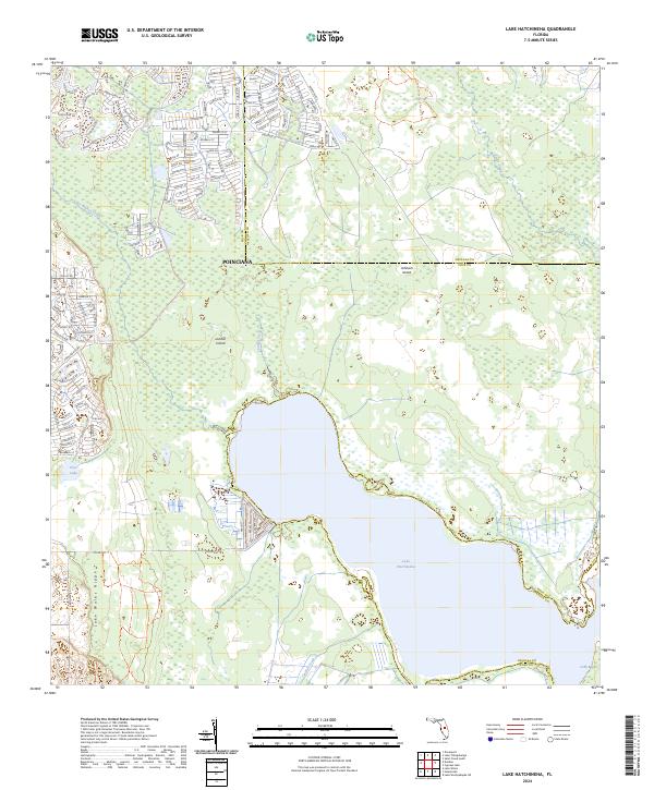 Lake Hatchineha, FL — USGS 7.5-minute topo (2024)