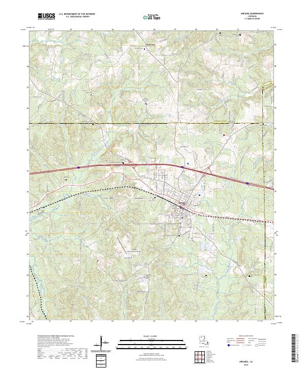 Arcadia, LA — USGS 7.5-minute topo (2024)