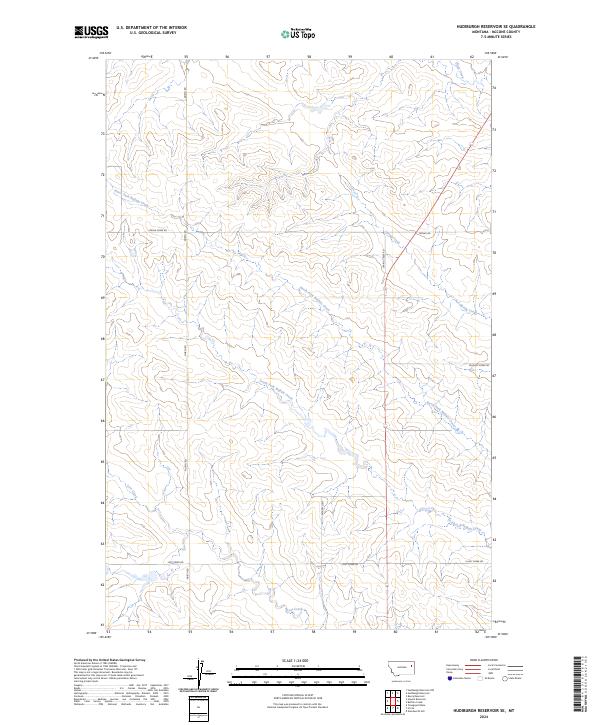 Hudiburgh Reservoir SE, MT — USGS 7.5-minute topo (2024)