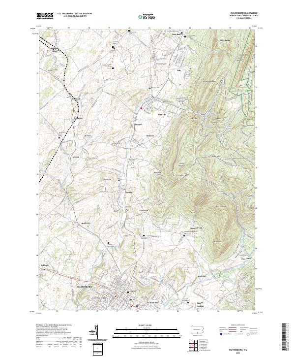Waynesboro, PA — USGS 7.5-minute topo (2023)