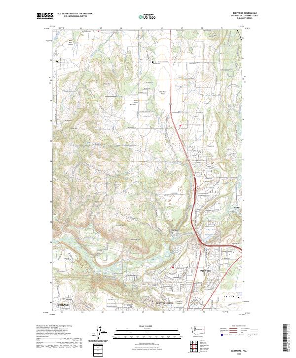 Dartford, WA — USGS 7.5-minute topo (2023)