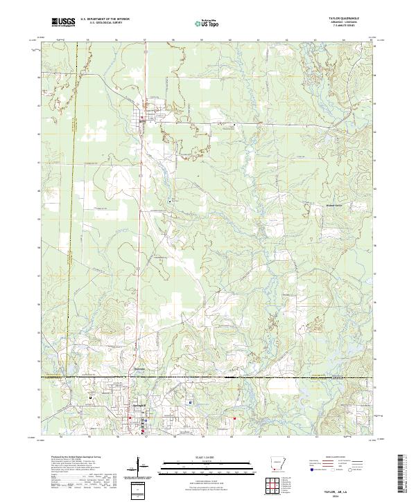 Taylor, AR-LA — USGS 7.5-minute topo (2024)