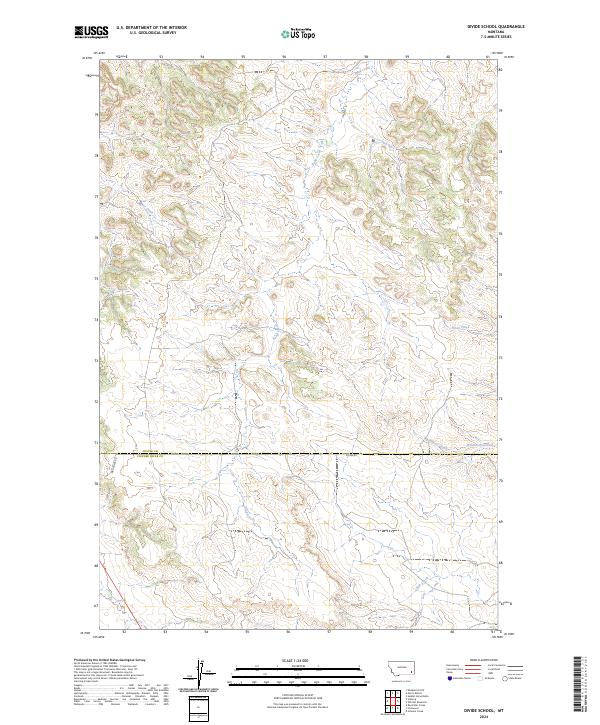 Divide School, MT — USGS 7.5-minute topo (2024)