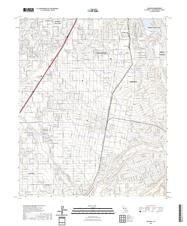 Hesperia, CA — USGS 7.5-minute topo (2023)