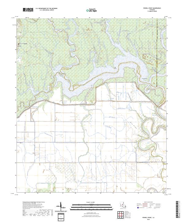 Powell Point, LA — USGS 7.5-minute topo (2024)