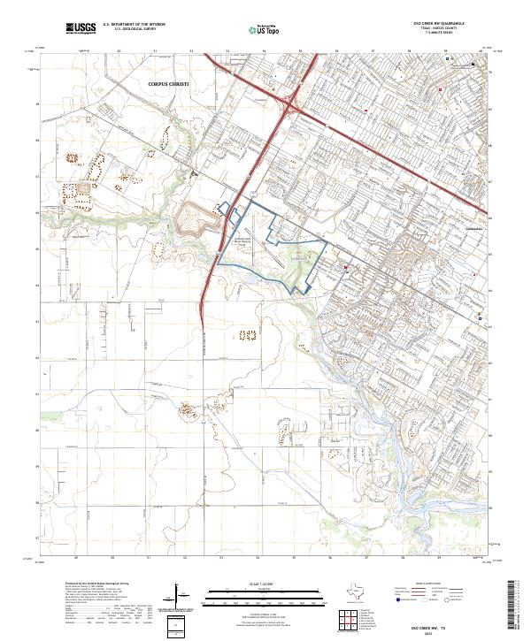 Oso Creek NW, TX — USGS 7.5-minute topo (2023)