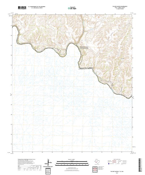Taylor Canyon, TX,COA, US — USGS 7.5-minute topo (2022)