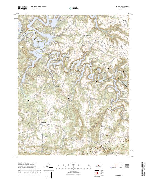 McDaniels, KY — USGS 7.5-minute topo (2022)