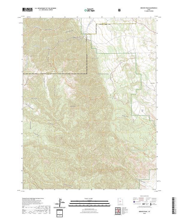 Beehive Peak, UT — USGS 7.5-minute topo (2023)