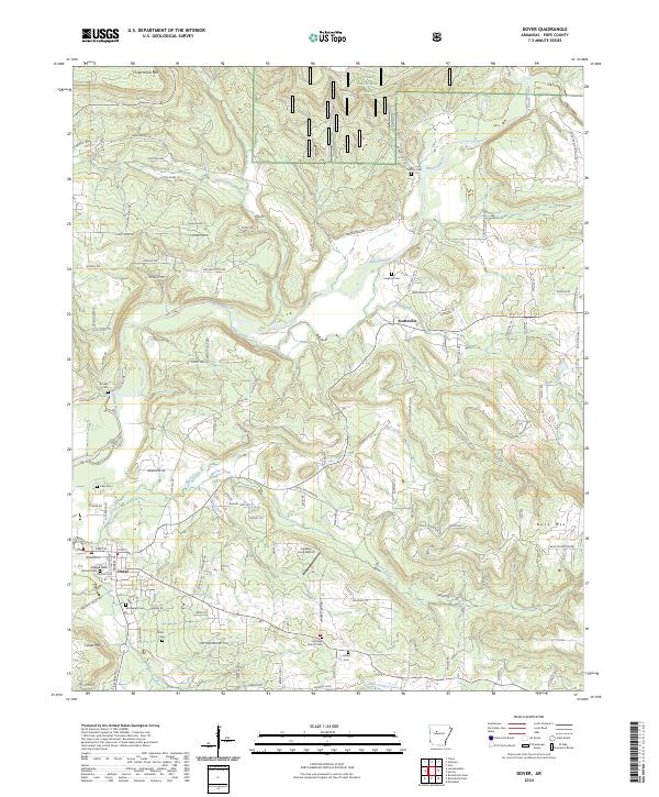 Dover, AR — USGS 7.5-minute topo (2024)
