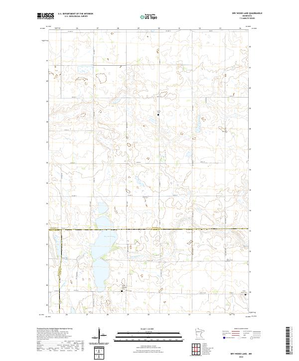 Dry Wood Lake, MN — USGS 7.5-minute topo (2022)
