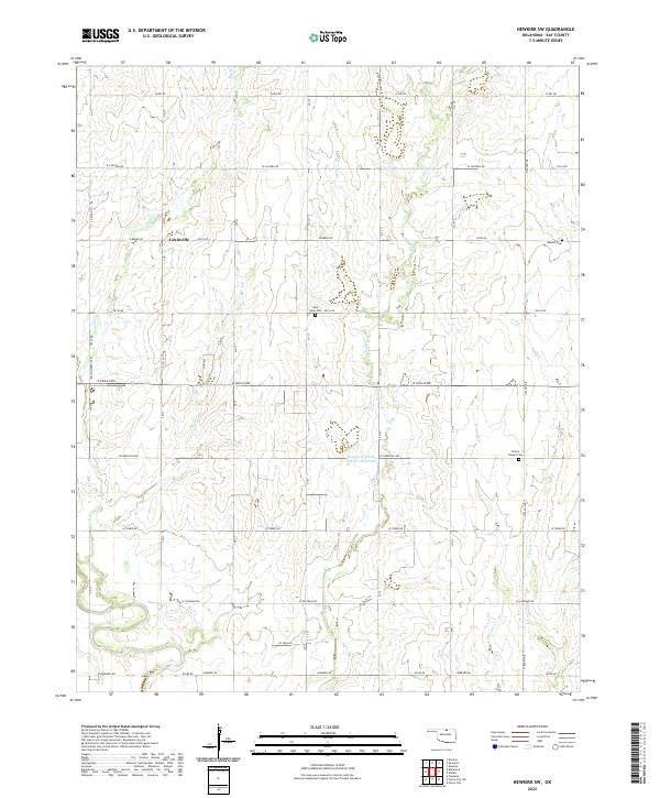Newkirk SW, OK — USGS 7.5-minute topo (2022)