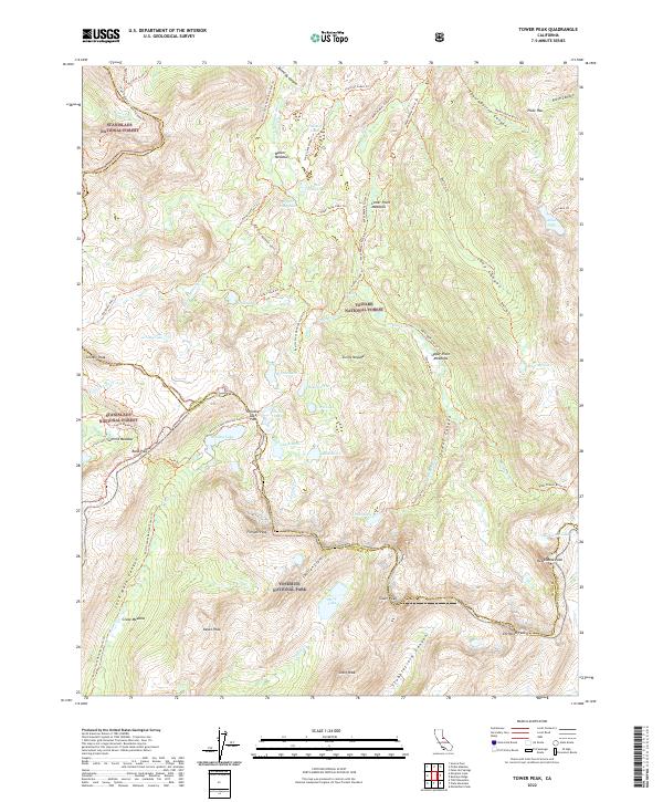 Tower Peak, CA — USGS 7.5-minute topo (2022)