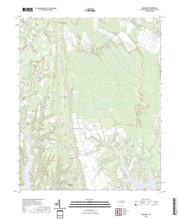 Arapahoe, NC — USGS 7.5-minute topo (2022)