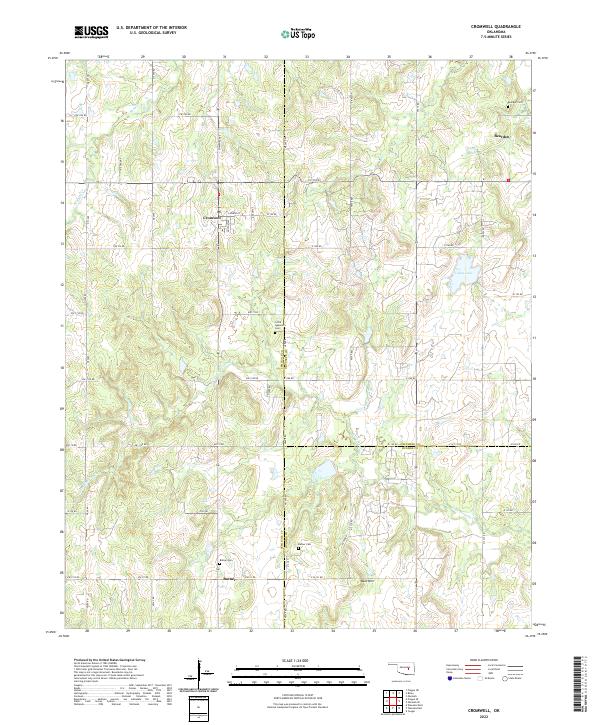 Cromwell, OK — USGS 7.5-minute topo (2022)