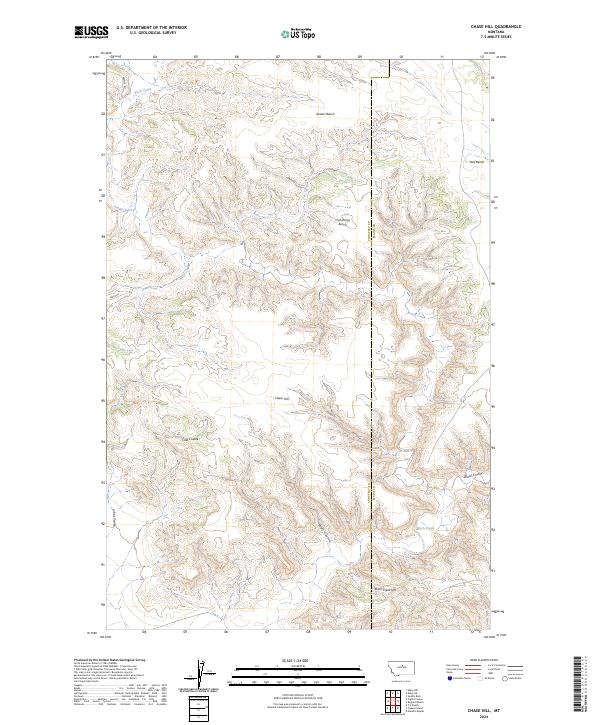 Chase Hill, MT — USGS 7.5-minute topo (2024)