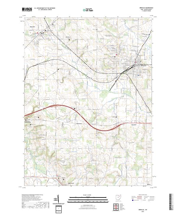 Orrville, OH — USGS 7.5-minute topo (2023)