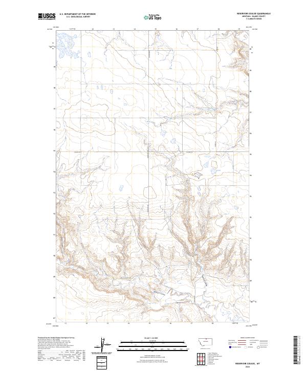 Reservoir Coulee, MT — USGS 7.5-minute topo (2024)