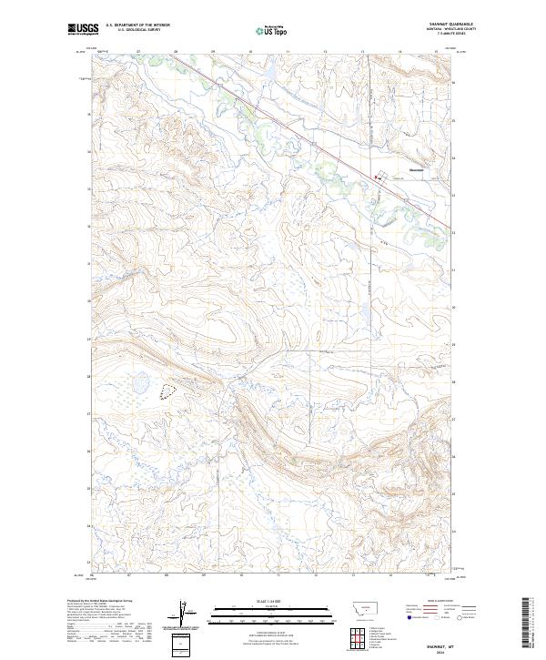 Shawmut, MT — USGS 7.5-minute topo (2024)