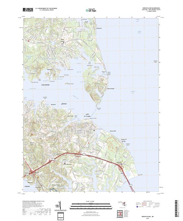 Gibson Island, MD — USGS 7.5-minute topo (2023)
