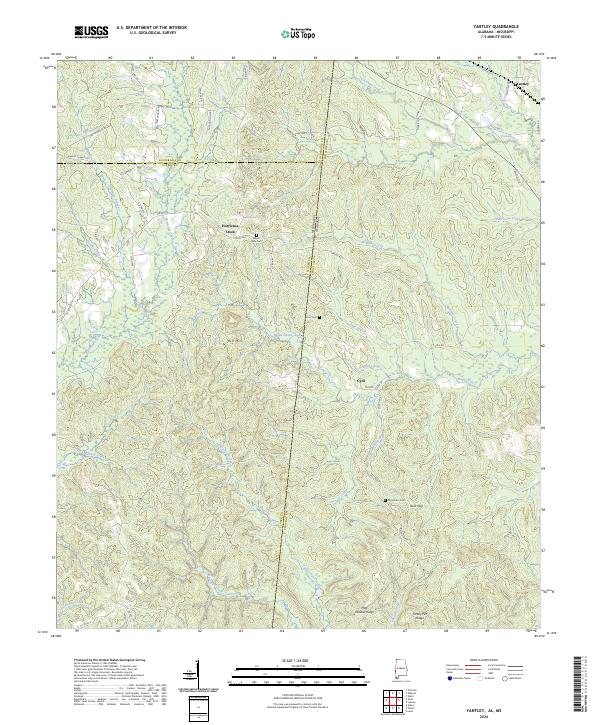 Yantley, AL-MS — USGS 7.5-minute topo (2024)