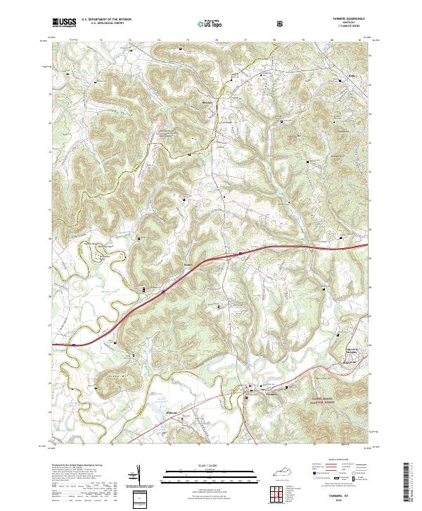 Farmers, KY — USGS 7.5-minute topo (2022)
