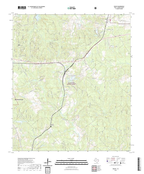 Phelps, TX — USGS 7.5-minute topo (2022)