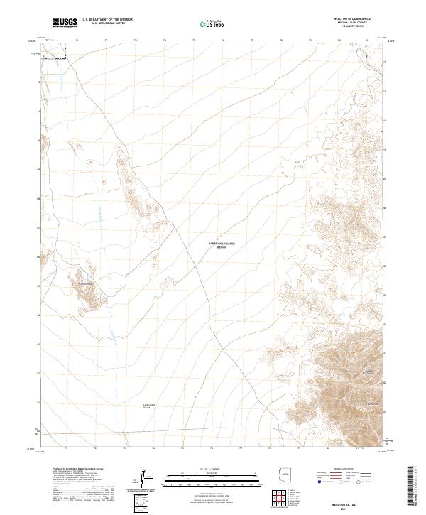 Wellton SE, AZ — USGS 7.5-minute topo (2021)