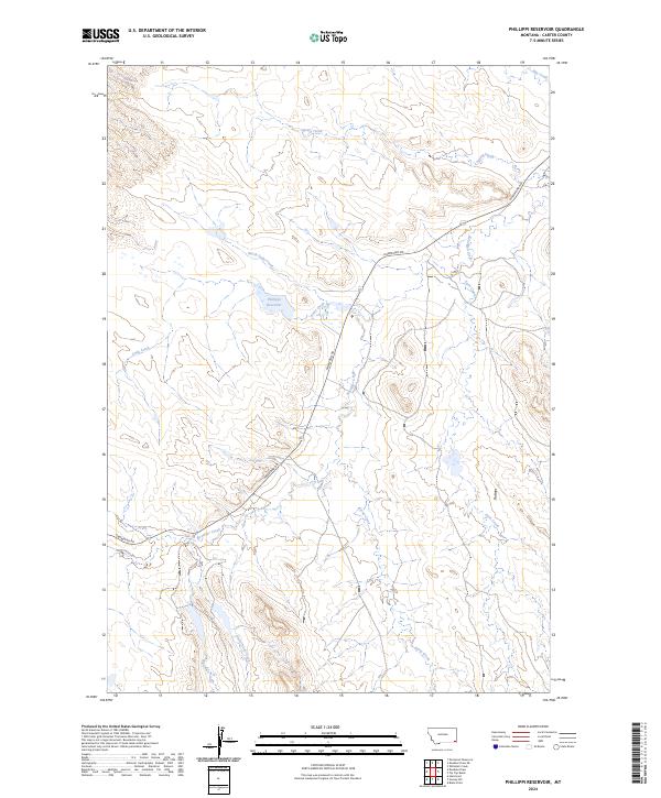 Phillippi Reservoir, MT — USGS 7.5-minute topo (2024)