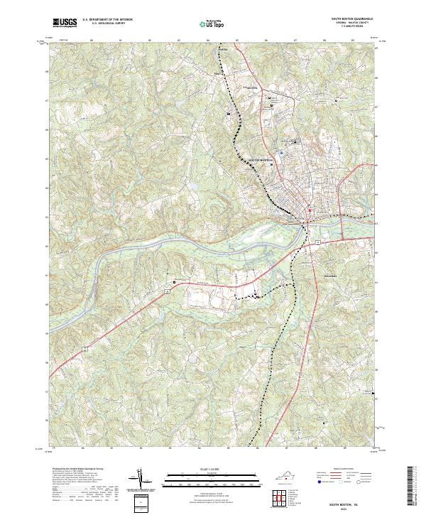 South Boston, VA — USGS 7.5-minute topo (2022)