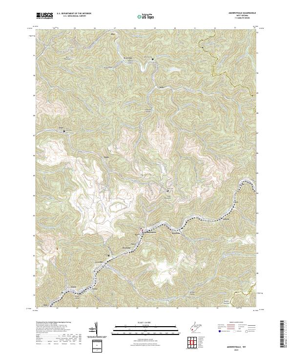 Amherstdale, WV — USGS 7.5-minute topo (2023)