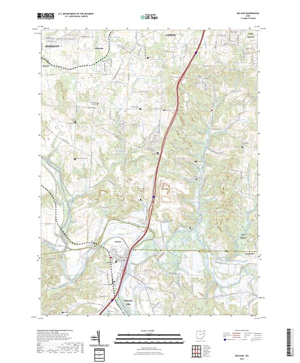 Bolivar, OH — USGS 7.5-minute topo (2023)