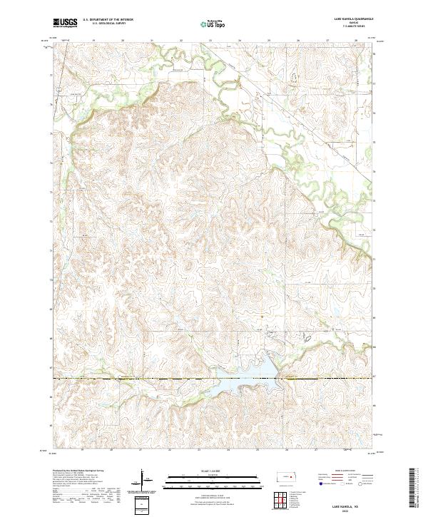 Lake Kahola, KS — USGS 7.5-minute topo (2022)